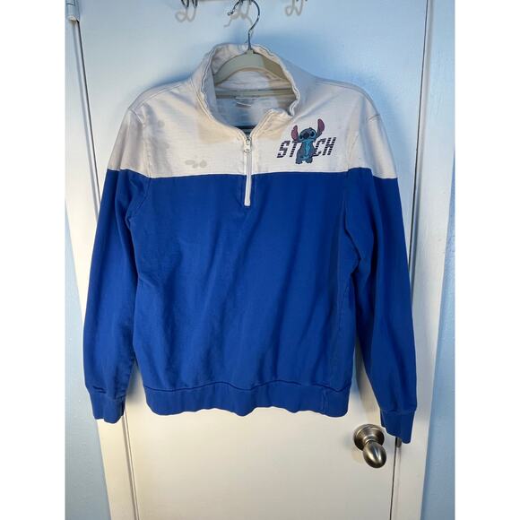 VTG Disney Lilo & Stitch Sweatshirt Juniors XL Quarter Zip Grunge Skate Kidcore - Picture 1 of 7
